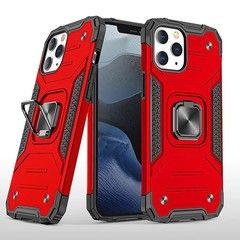 Противоударный чехол Strong Armour Case с кольцом для iPhone 12 Pro (Красный)