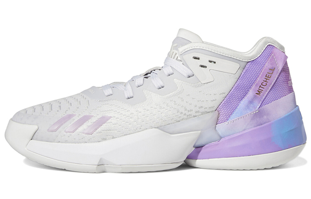 Adidas D.O.N. Issue #4 Fashion all-match wear-resistant non-slip low-top basketball shoes men's gray purple