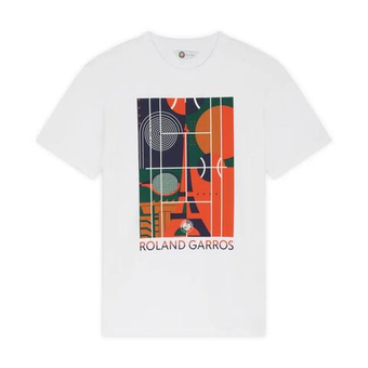 Мужская теннисная футболка Roland Garros Eiffel Court - white