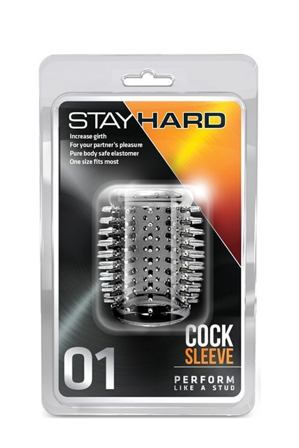Прозрачная насадка с шипами STAY HARD COCK SLEEVE 01 CLEAR (Цвет: прозрачный)