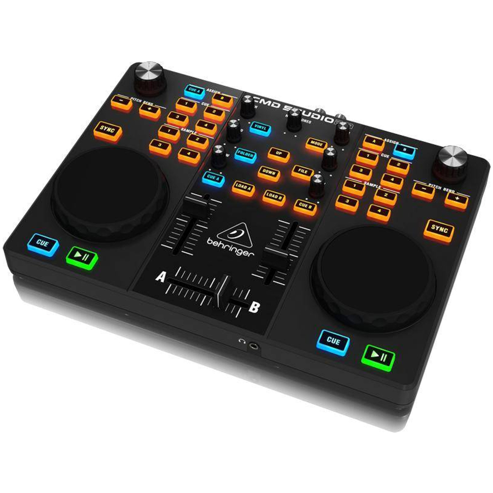 BEHRINGER CMD STUDIO 2A MIDI контроллер для DJ на 2 деки, со встроенным 4 канальным аудио интерфейсом