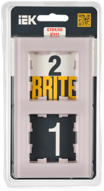 BRITE Рамка 2-местная РУ-2-2-Бр стекло розовый матовый IEK