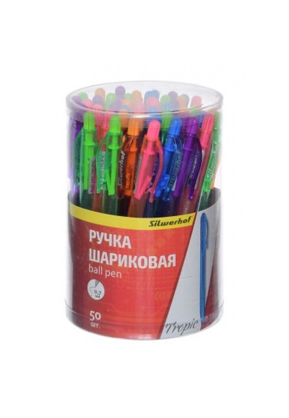 Ручка Silwerhof TROPIC авт. одноразовая 0.7мм синяя 026177-02