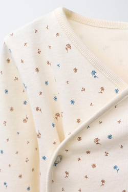 ZARA КОМПЛЕКТ ИЗ БОДИ И ЛЕГИНСОВ С ЦВЕТОЧНЫМ ПРИНТОМ, ЭКРЮ