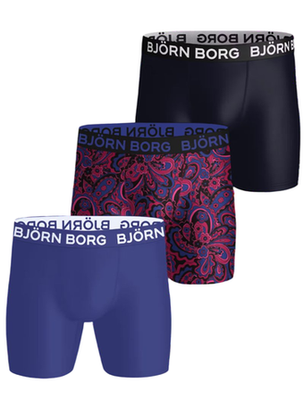 Мужские спортивные боксеры Bjorn Borg Sports Microfiber 3P - blue/print/navy blue