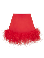 Юбка Love мини с перьями, красный
