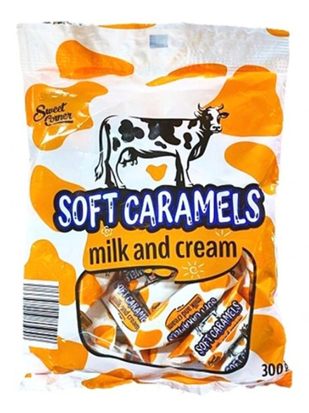 Конфеты молочная карамель Sweet Corners Soft Caramels "Milk and cream" 300г