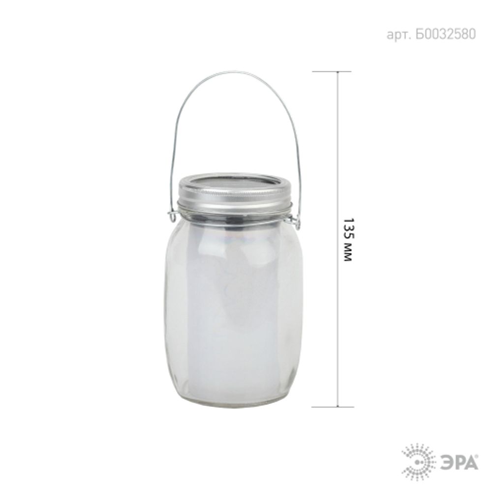 SL-GL14-JAR-3 ЭРА Садовый светильник на солнечной батарее, стекло, металл, прозрачный, 13,5 см