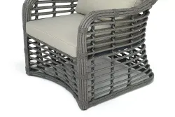 "Ницца" кресло из искусственного ротанга, цвет серый