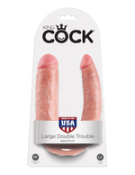 Телесный двусторонний фаллоимитатор U-Shaped Large Double Trouble - 44,4 см.