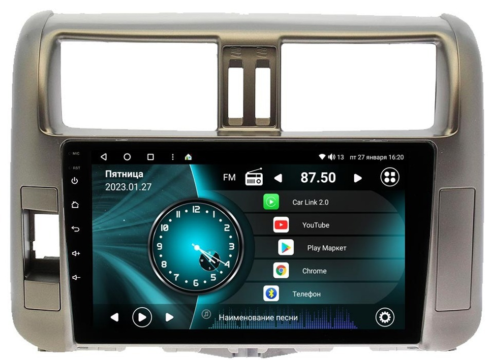 Магнитола для Toyota Land Cruiser Prado 150 2009-2013 (рамка бронза)- Vaycar VA77-0065 на Android 13, 8-ядер, 2Гб-32Гб, 4G SIM-слот