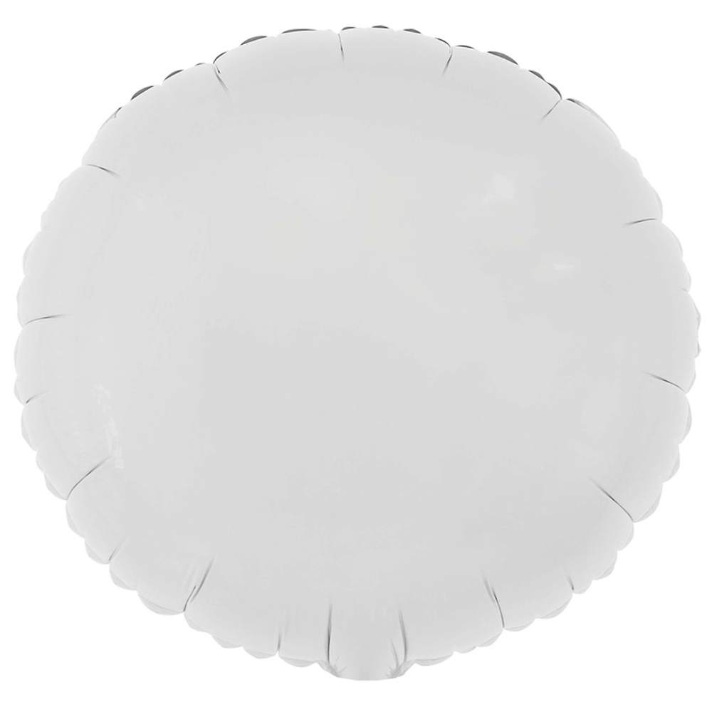 Шар фольгированный Круг 46 см (Белый)