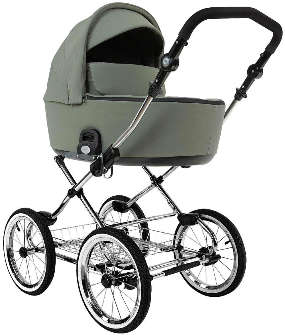 Детская коляска Roan Bass Next Classic d14 2.0 3 в 1 с автокреслом Pituso Santiso Pro Black BSNC/92/2 Sage Green/Black/руч.Black
