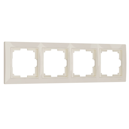 Рамка из поликарбоната на 4 поста Snabb Basic слоновая кость W0042003