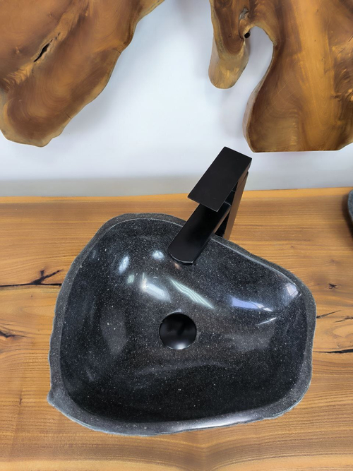 Раковина из речного камня RS-66294 39х33х15 из натурального камня