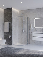 Душевой уголок Cezares PLANE-R-2-90-C-CR, 90х90х195, профиль хром, стекло прозрачное