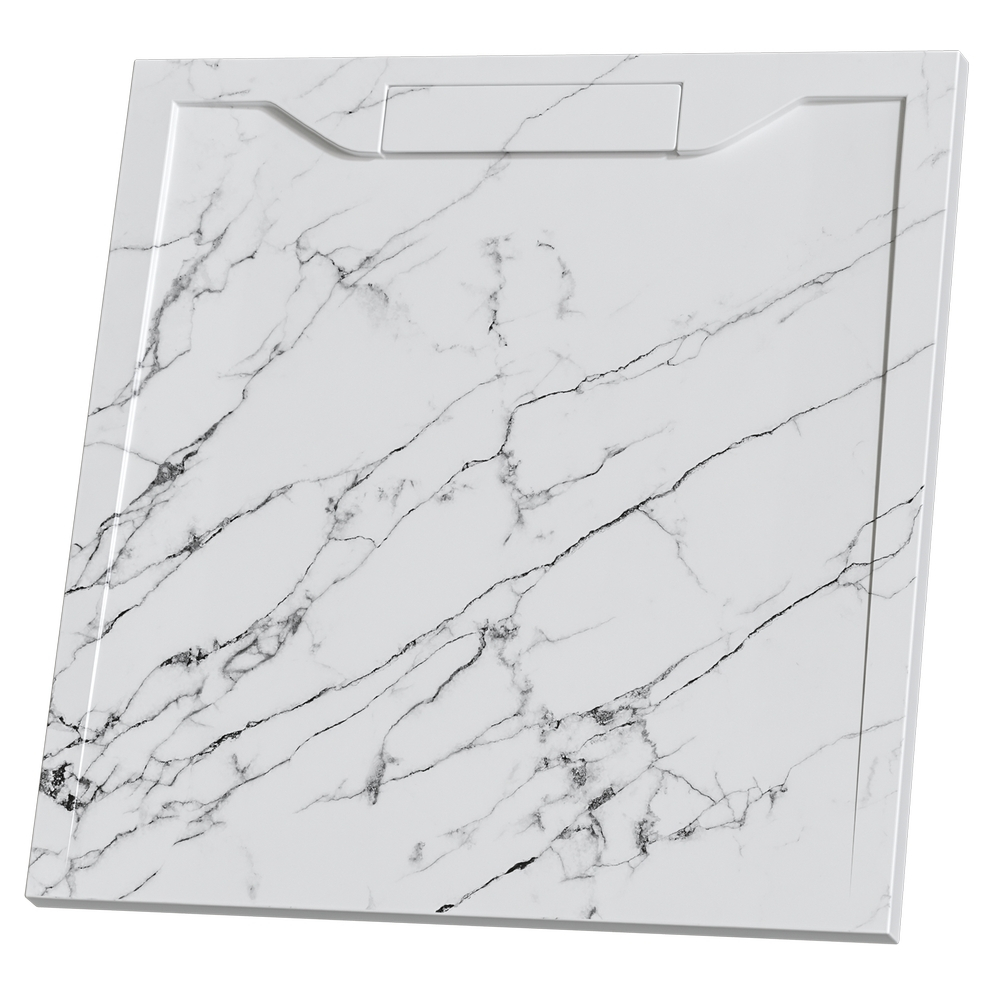 Душевой поддон квадратный RGW STE MW Белый мрамор 900x900