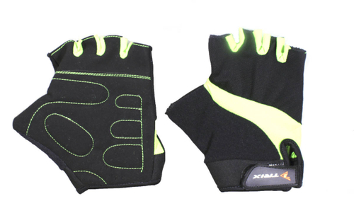 Перчатки TRIX мужские L короткие пальцы лайкра зелено-черные