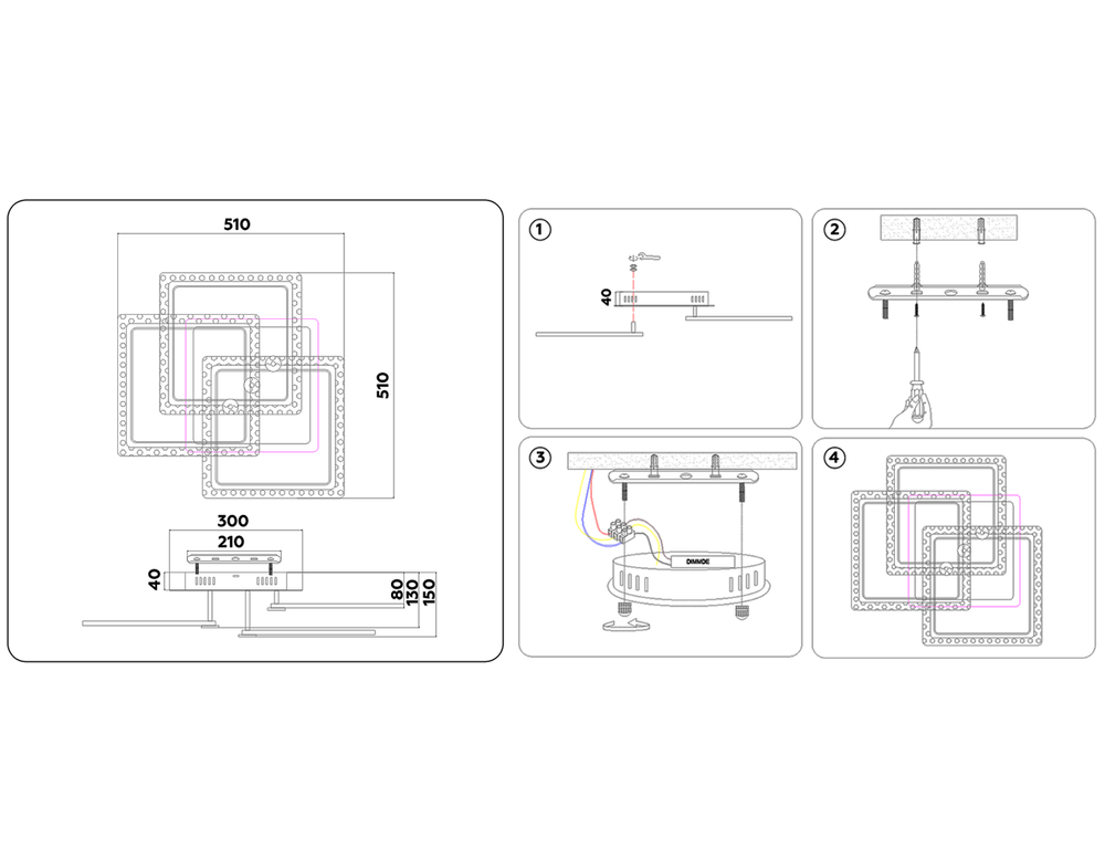 Ambrella Потолочный светодиодный светильник с пультом Original FA536