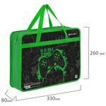 Папка на молнии с ручками BRAUBERG А4, 1 отделение, пластик, 80 мм, "Game time", 272167