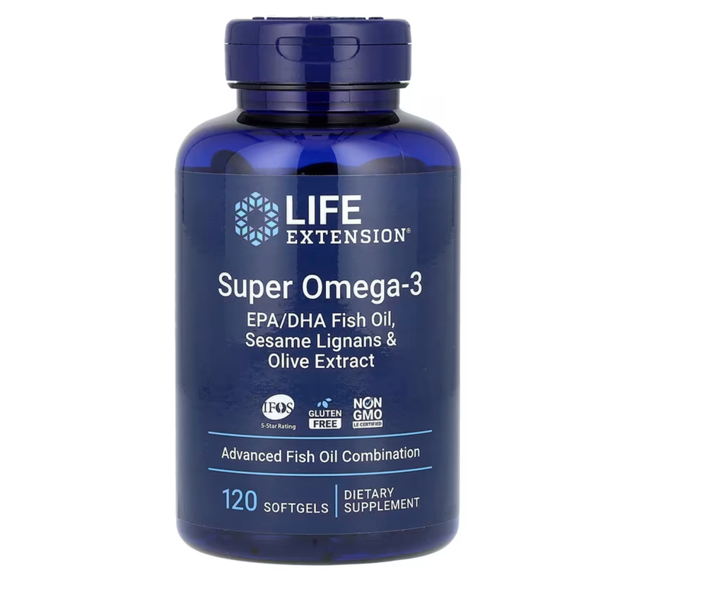 Life Extension - Super Omega-3 EPA/DHA Fish Oil, Sesame Lignans & Olive Extract 120 softgels