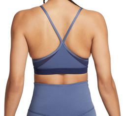 ТОП теннисный Nike Indy Bra V-Neck - diffused blue/midnight navy/midnight navy/white