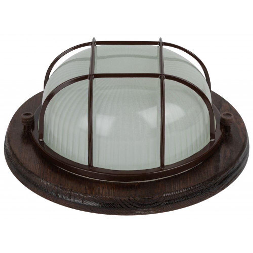 Светильник ЭРА НБО 03-60-022 Кантри дерево/стекло решетка IP54 E27 max 60Вт D220 круг орех