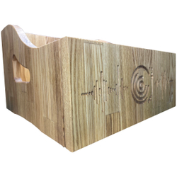 Ящик кейс органайзер из натурального ясеня для хранения до 120 виниловых пластинок (LUXBOX)