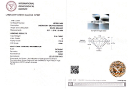Лабораторно-выращенный бриллиант Кр-57 5.27-5.29 мм D/VVS2 0.56 ct