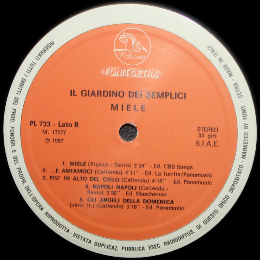 Il Giardino Dei Semplici / Miele (LP)