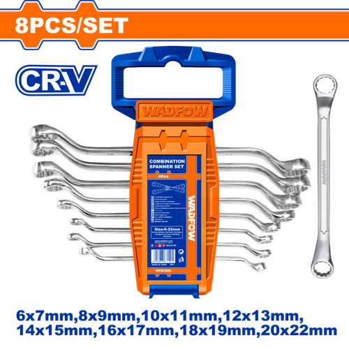 Набор комбинированных ключей 8 шт (6/12) WADFOW WFR3208