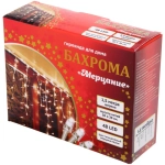 Гирлянда для дома БАХРОМА «Мерцание» ш1,5м* в30/50 см 48 ламп LED, прозрачн.пров, авторежим, IP-20, Теплый белый/Белое мерцание
