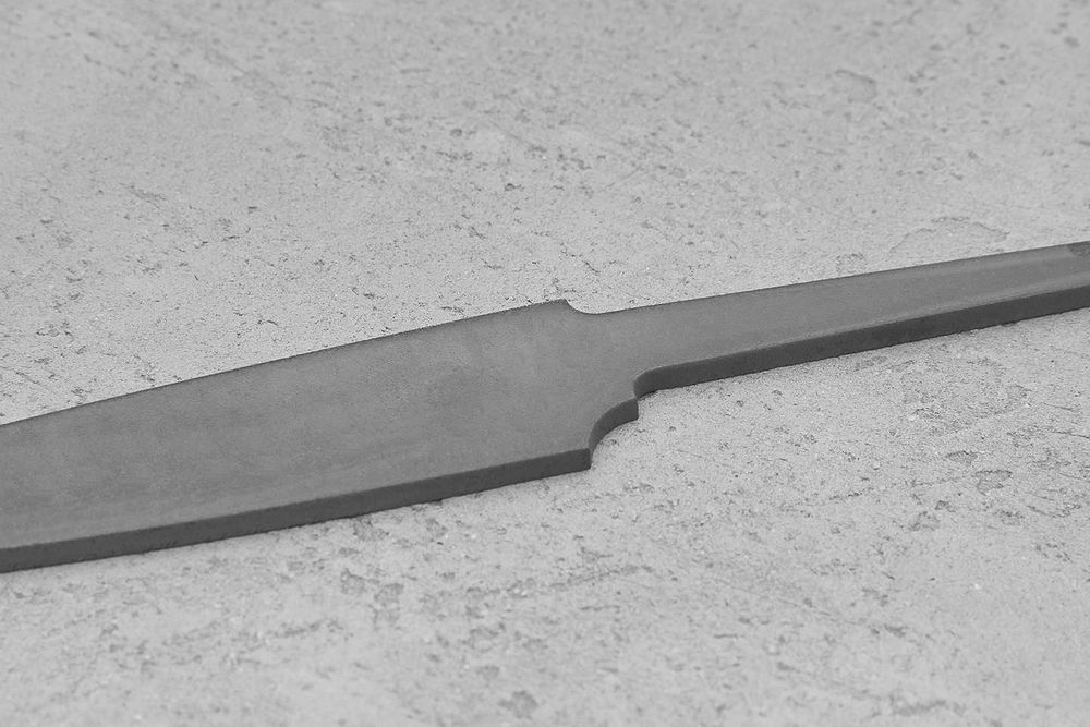 Заготовка для ножа, сталь AR-RPM9 2,9мм. Модель "Аппарель О100" с клинком 100мм, ТО 61-62HRC