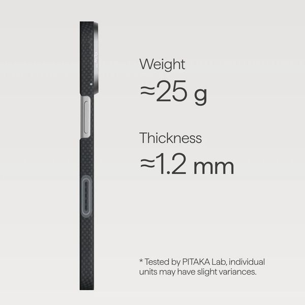 Чехол Pitaka Edge Case для iPhone 17, Полночный чёрный | Midnight Black