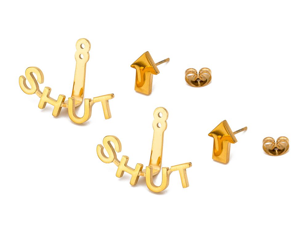 Серьги джекеты Shut Up