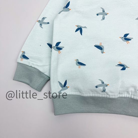 Свитшот "Облака" из футера с начесом, Светло-голубой