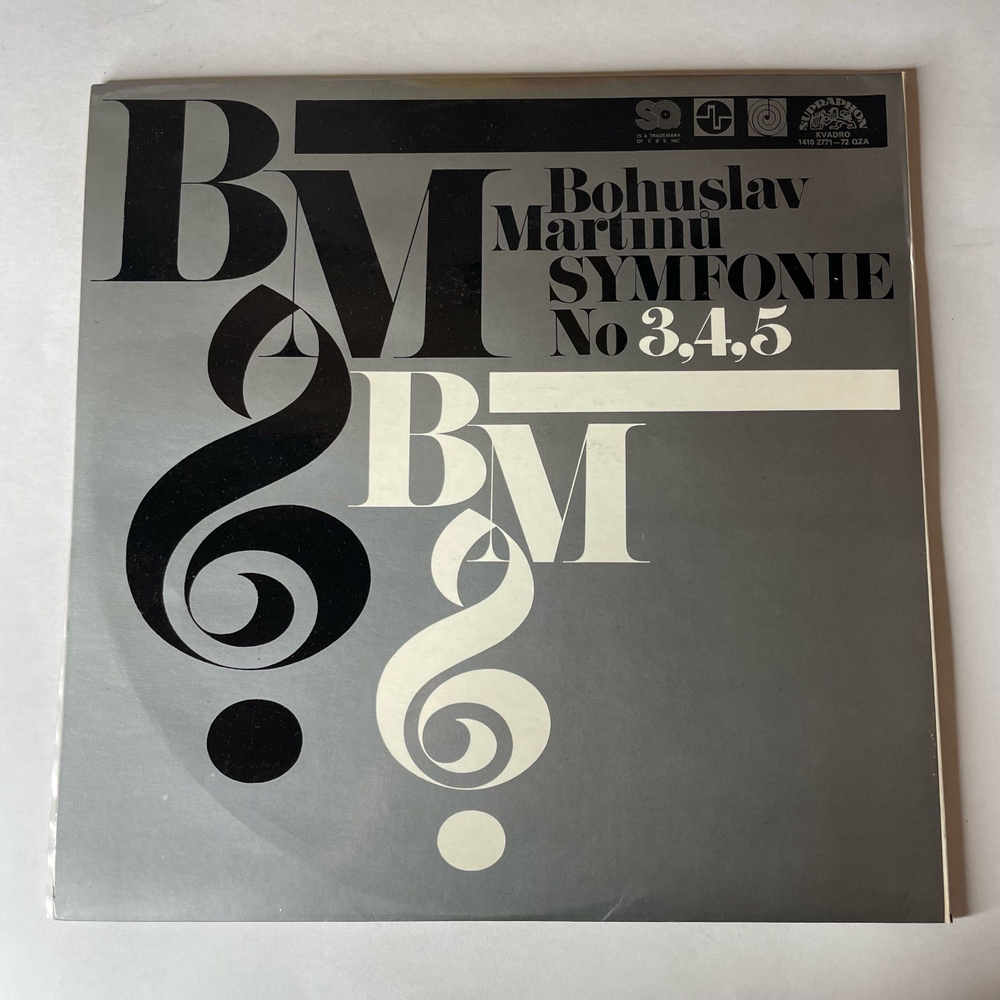 Винтажная виниловая пластинка LP Bohuslav Martinu Богуслав Мартину, Ceska Filharmonie, V Neumann, Symfonie No 3,4,5 (Чехословакия 1979)