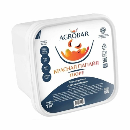 Пюре Agrobar Красная Папайя Замороженное 1кг