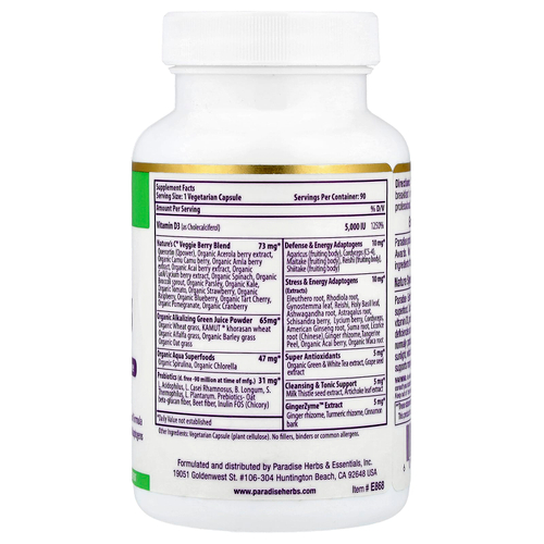 Paradise Herbs, Earth's Blend®, витамин D3, 90 вегетарианских капсул