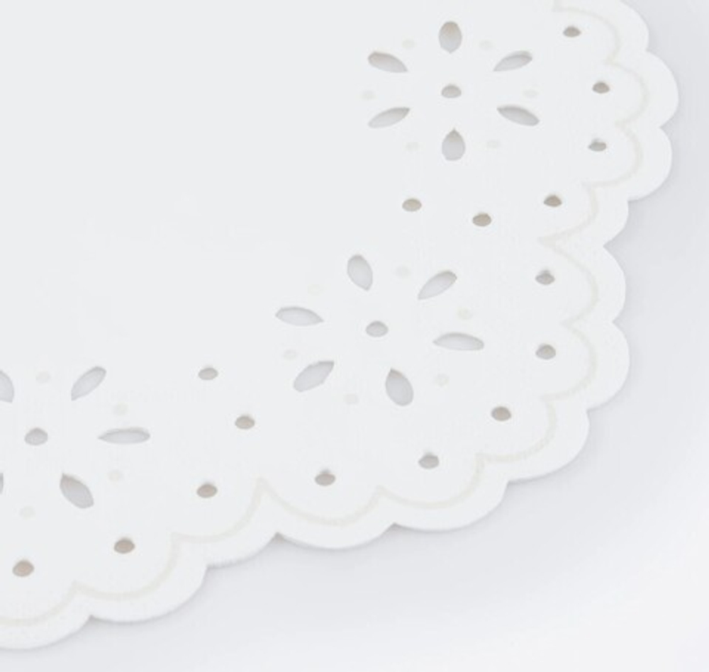 Салфетки большие "Белое кружево" 16 шт. (16,5 х 16,5см)