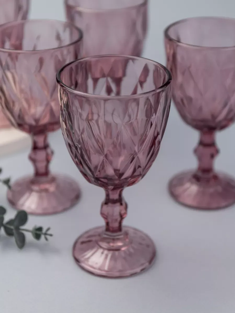 Набор фужеров для вина, 330 мл, 6 шт. Пурпурные