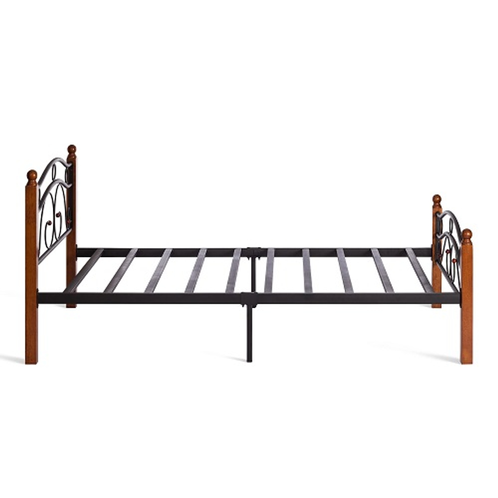 Кровать AT-803 дерево гевея/металл, 120х200см, красный дуб/черный