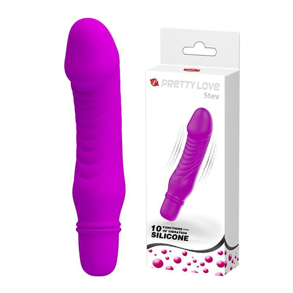Фиолетовый мини-вибратор 13,5см Pretty Love Stev BI-014510