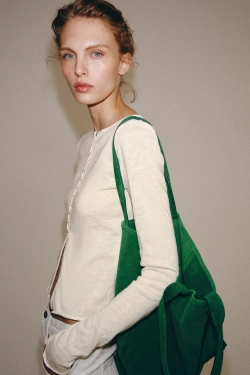 ZARA ФУТБОЛКА В СТИЛЕ РУСТИК НА ПУГОВИЦАХ, ЭКРЮ