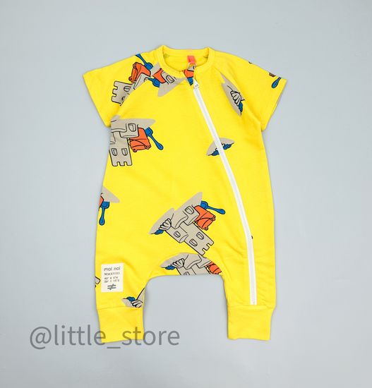 Комбинезон из футера(тонкого) Moi Noi, Замки на песке на желтом