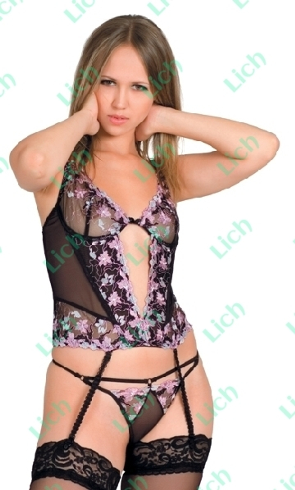 Сетевая грация с трусиками-стринг