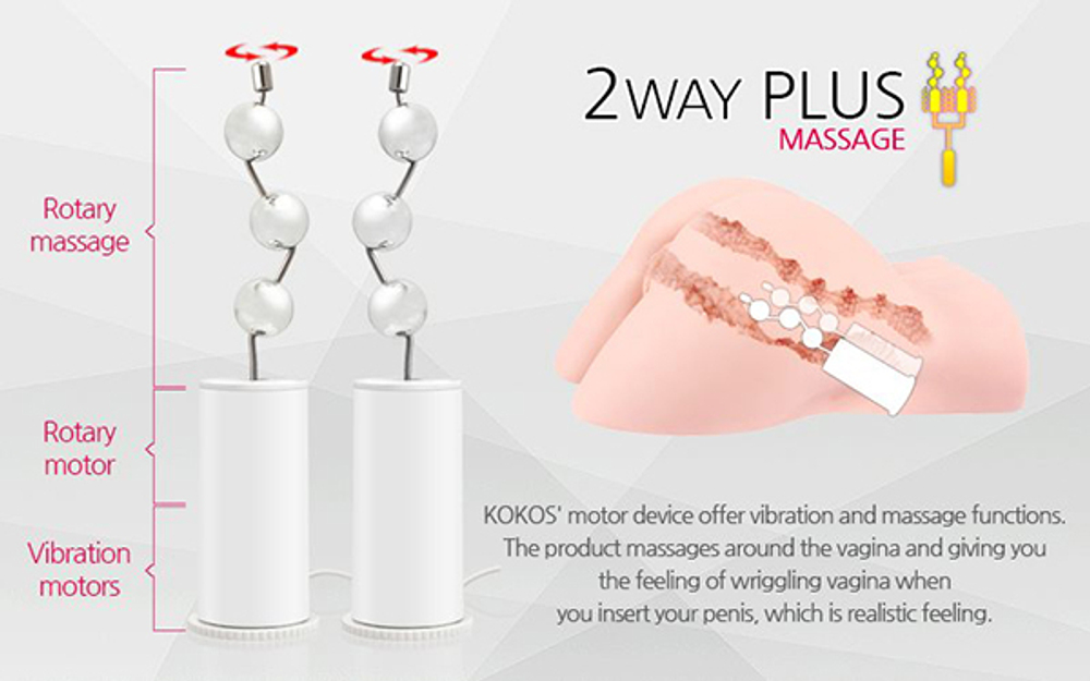 Мастурбатор-полуторс 26х20х13см с вибрацией Kokos Hera Real Hip