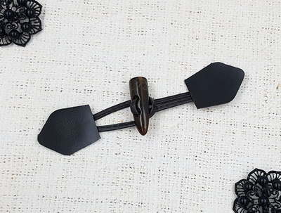 Застежка клевант, р. 16х4,2 см, тёмно-коричневый