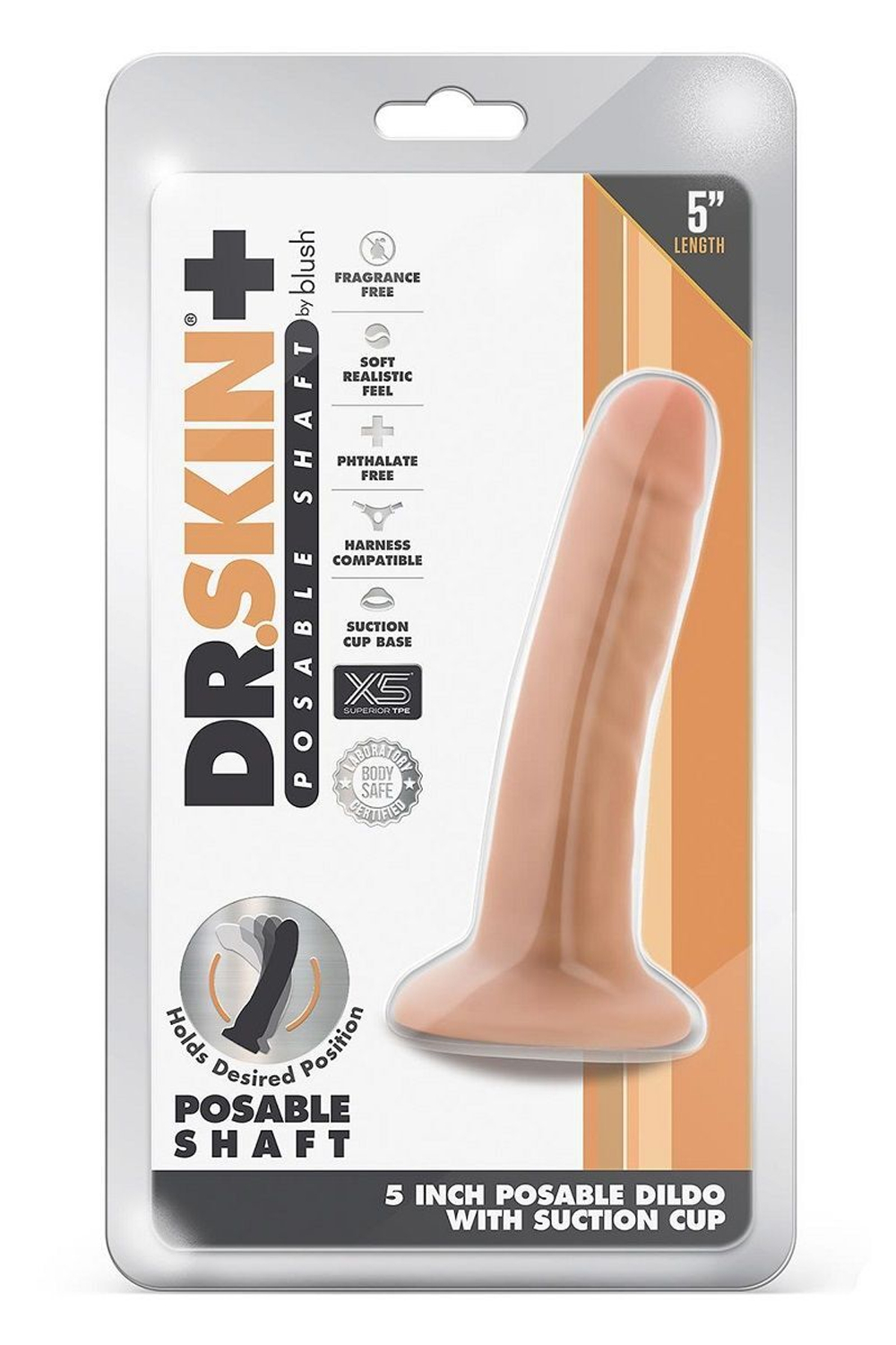 Телесный фаллоимитатор-реалистик 5 Inch Posable Dildo - 13,9 см. (Цвет: телесный)