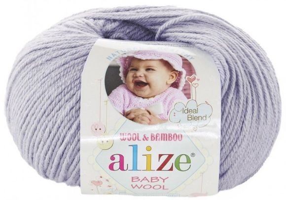 Пряжа Baby wool ( Alize) 713 св. серо-сиреневый, фото